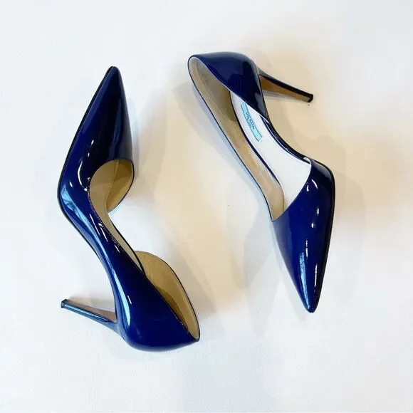 Prada D’Orsay Blue Patent Pumps 39.5 - Picture 6 of 12